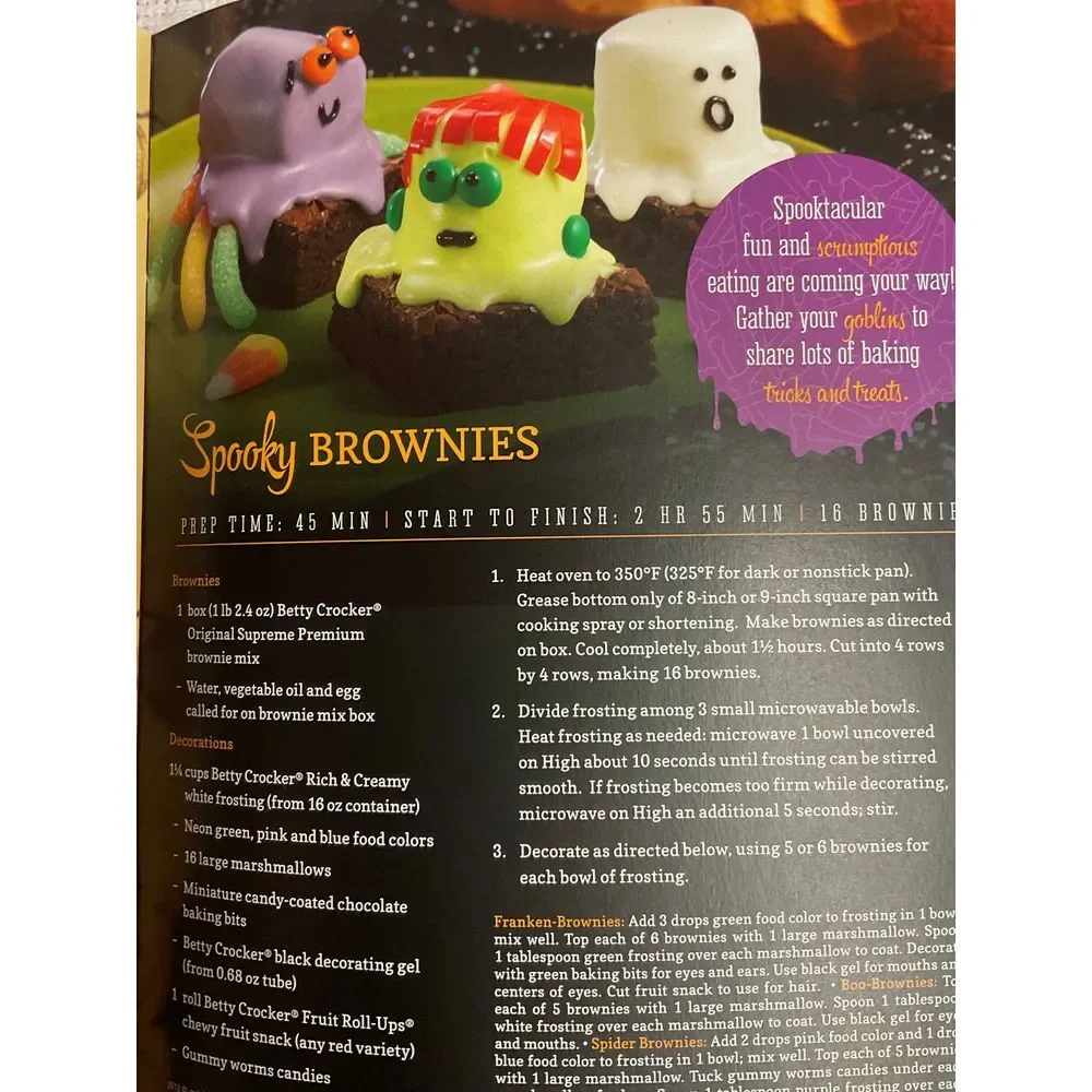 General Mills Monster Bash Halloween‎ Recipe Book Monster Cereal Treat Pop Guide